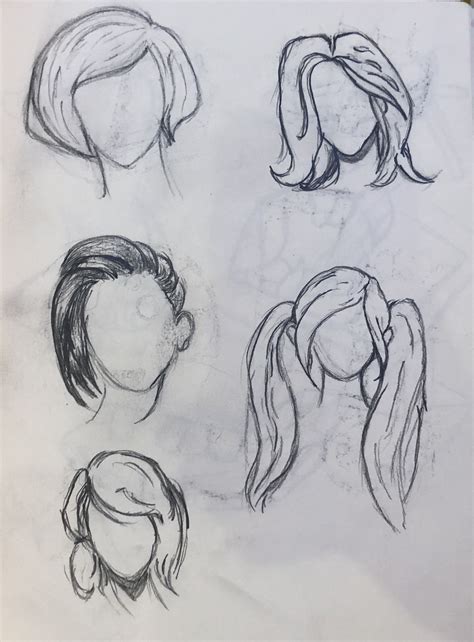 Hair styles | Hair sketch, How to draw hair, Short hair drawing