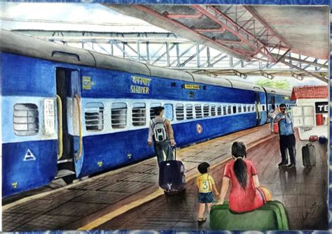 Indian Railway Station Drawing