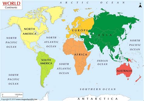 Continent And Their Countries Seven Continents Of The World List 7 ...