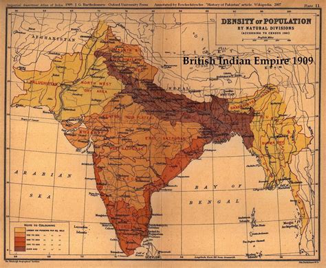 Population Density of the British Indian Empire, 1909 | Ancient india ...