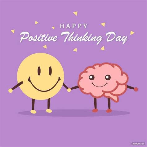 Positive Thinking Day Greeting Card Vector in SVG, PSD, Illustrator ...