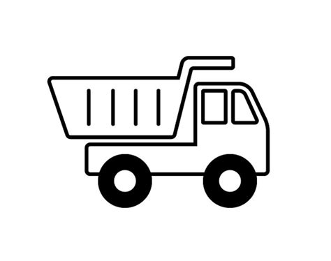 Dump Truck Outline / Construction Clipart / Construction Truck / Dump ...