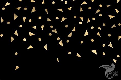 Black and Gold Confetti Digital Paper Confetti Gold Foil - Etsy