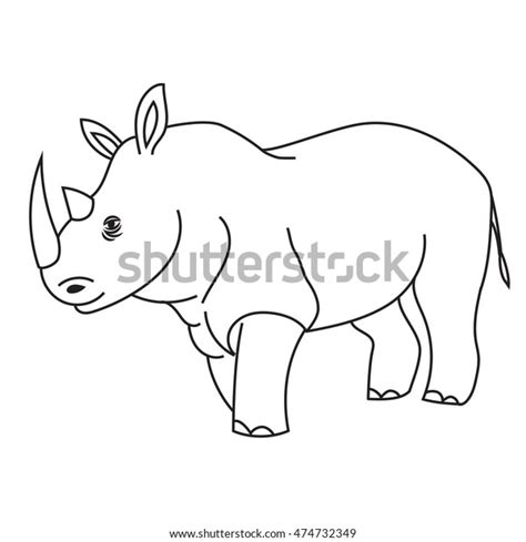 Vector Rhinoceros Outline Stock Vector (Royalty Free) 474732349