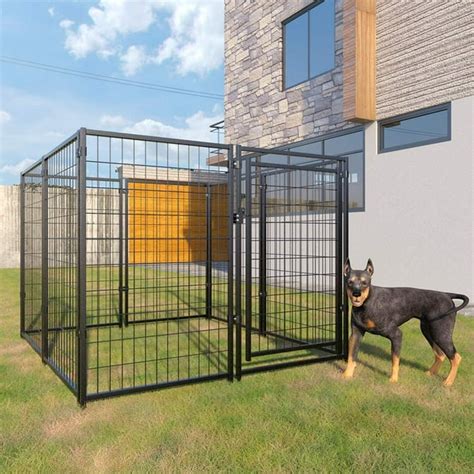 Jaxpety 8-Panel 45.7"H Heavy Duty Dog Kennel Fence Enclosure Foldable ...