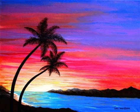 Ocean Sunset Painting Ideas - Pin by Tsang Man on Watercolor | Sunset ...