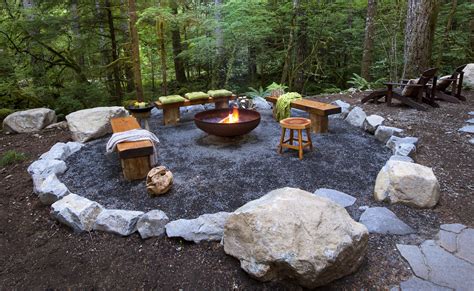 Firepit in the woods http://www.paradiserestored.com/landscaping-blog ...