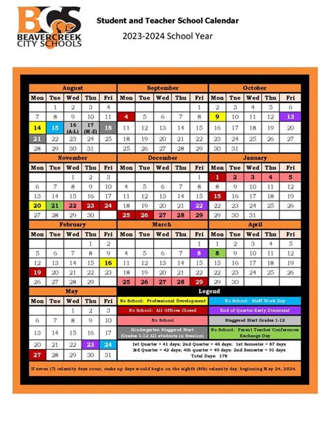 2023-2024 Calendar | Beavercreek City Schools