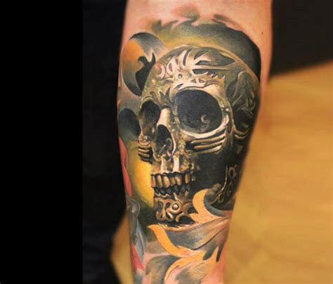 Green Skull tattoo by Sergey Shanko | No. 1864