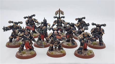 10 x Chaos Space Marine Legionaries bemalte Miniaturen zum Verkauf ...