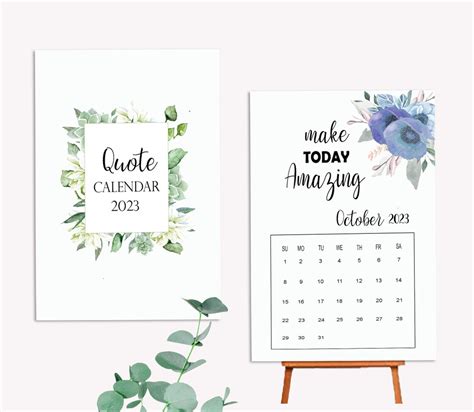 Printable 2023 Quote Calendar Quote Desk Calendar Monthly - Etsy