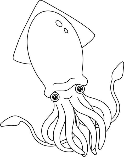 Giant Squid Coloring Page Isolated for Kids 5162922 Vector Art at Vecteezy