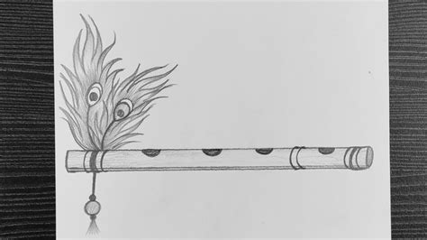 Flute Drawing Easy // Krishna Janmashtami Drawing // How To Draw Flute ...