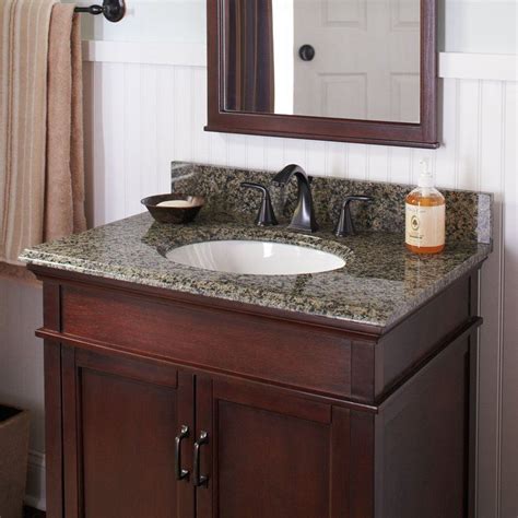 31'' Granite Single Bathroom Vanity Top with Sink | インテリア