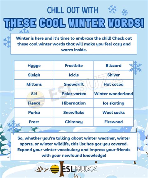 50+ Must-Know Winter Words for Improving Your English Vocabulary - ESLBUZZ