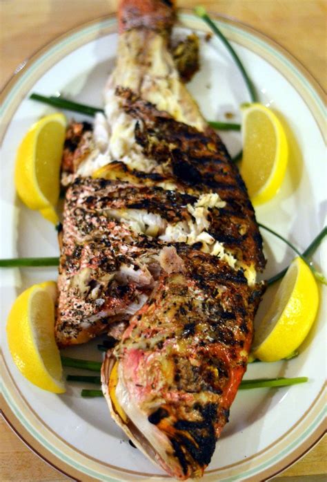 Grilled Whole Red Snapper with Lemon, Garlic, and Herbs - | Whole ...