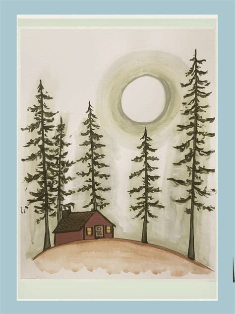 Cabin In The Woods Paint Kit + Video Tutorial - Easy Painting