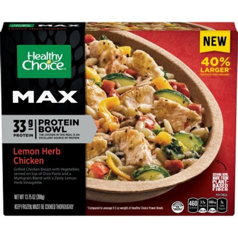 Healthy Choice Max Lemon Herb Chicken Frozen Protein Bowl Frozen Meal ...