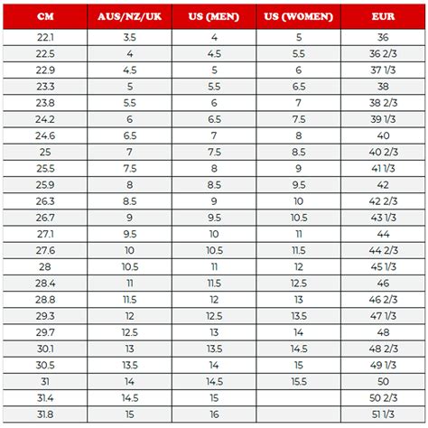 Adidas Size Conversion Chart