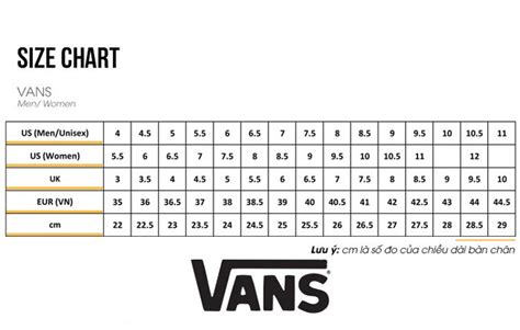 Cách chọn Vans size Chart chuẩn không cần chỉnh