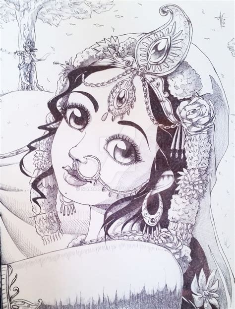 Lord Krishna Easy Pencil Sketch