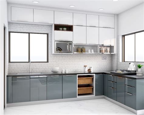 Contemporary Kitchen Design with Silver Frost and Frosty White Accents ...