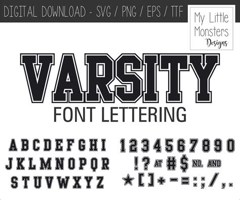 VARSITY OUTLINE FONT Actual Font File and Cut Svg Files - Etsy Ireland