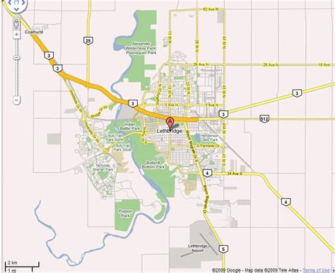 Lethbridge Map and Lethbridge Satellite Image