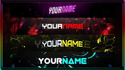 (FREE) YouTube Gaming Banner Template Pack! *2021* - YouTube