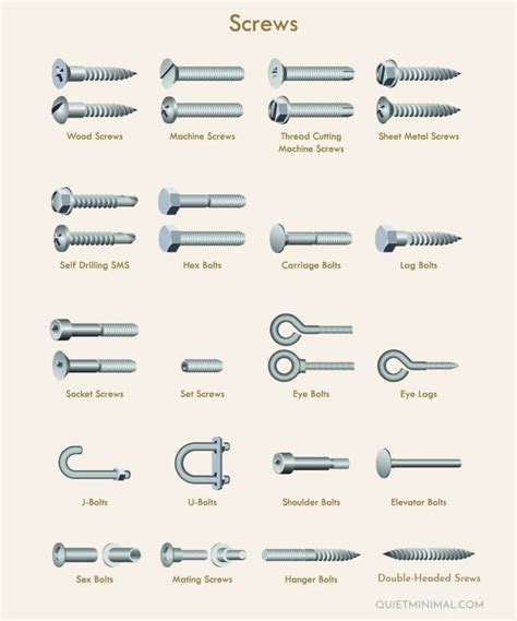 Nail Every DIY: Screw Types & Their Best Uses - Quiet Minimal