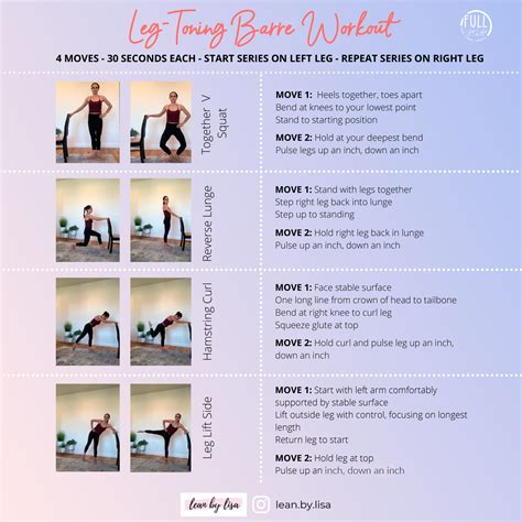 Four Barre Exercises that Will Tone Your Lower Body (Printable Workout ...