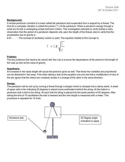 Simple Pendulum Experiment Report - ChelseajoysMason