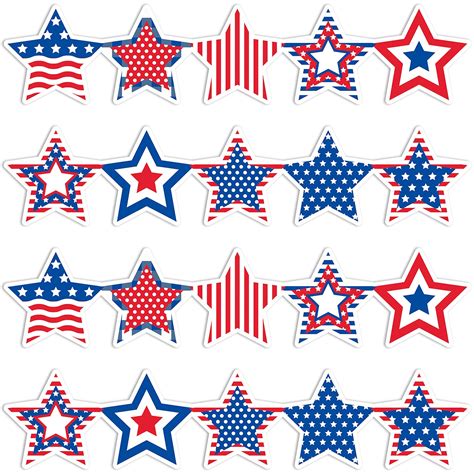 Patriotic Stars Clip Art Black And White