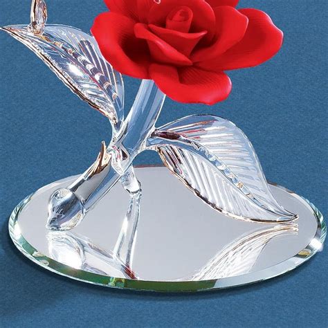 Glass Baron Hummingbird W/rose Red Figurine - Etsy