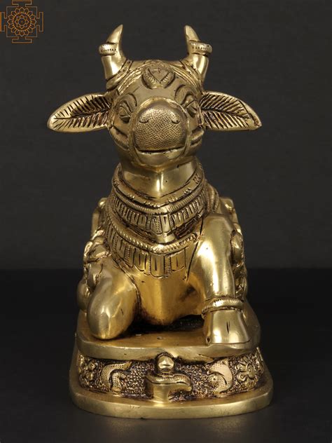 7'' Nandideva : Vahana Of Lord Shiva | Brass | Exotic India Art