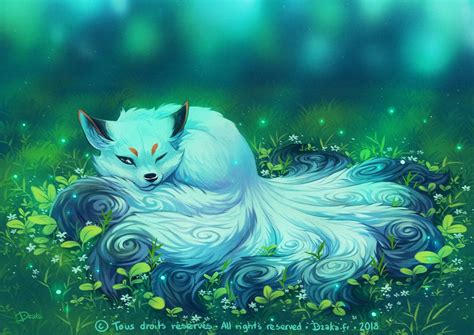 Une illustration d'un petit kitsune blanc pour fêter les 13 000 abonnés ...