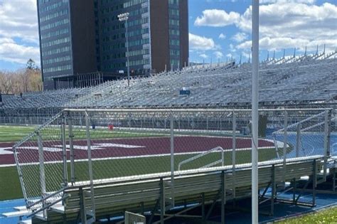 Construction of temporary Huskies stadium seating | SMU News and Events