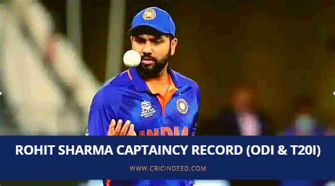 Rohit Sharma Captaincy Record - ODI, Test, T20I, & IPL - CricIndeed