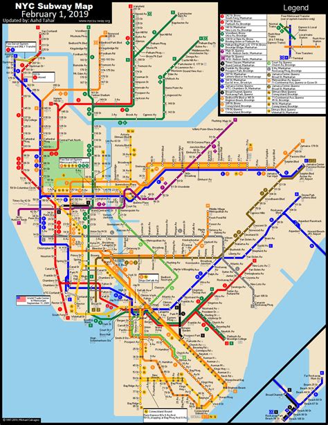 nycsubway.org: New York City Subway Route Map by Michael Calcagno