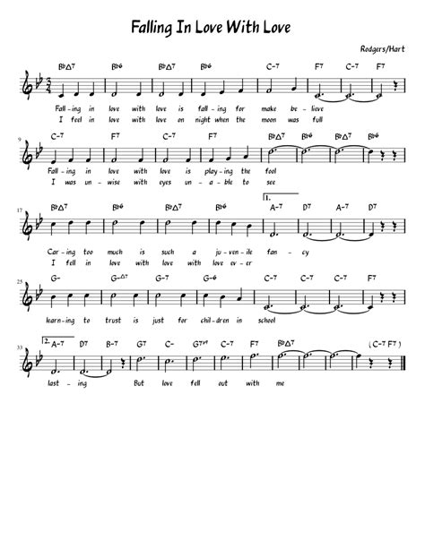 Falling In Love With Love Sheet music for Piano (Solo) Easy | Musescore.com