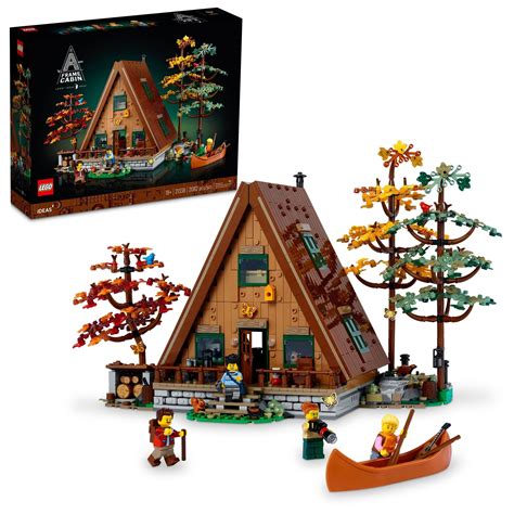 LEGO Ideas A-Frame Cabin 21338 Collectible Display Set, Buildable Model ...