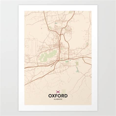 Oxford, Alabama, United States - Vintage City Map Art Print by IMR ...