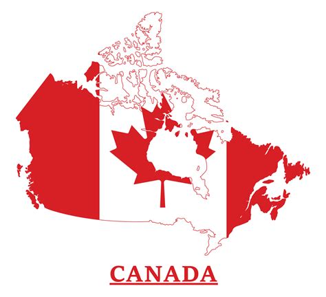 Canada National Flag Map Design, Illustration Of Canada Country Flag ...