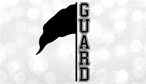 Sports Clipart: Black Color Guard Flag Next to Word - Etsy