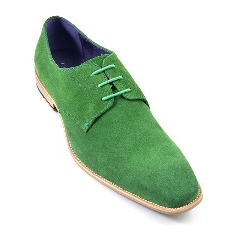 Buy Mens Green Suede Derby Shoes | Gucinari