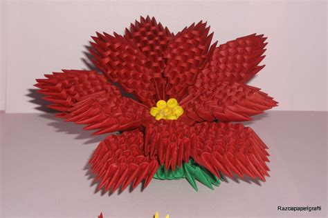 Razcapapercraft: 3D Origami flower (poinsettia flower) tutorial