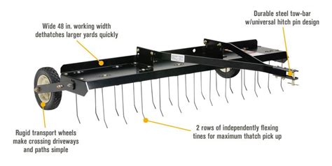 Brinly-Hardy Tow-Behind Dethatcher 48in., Model# DT-48BH | Towing, Zero ...