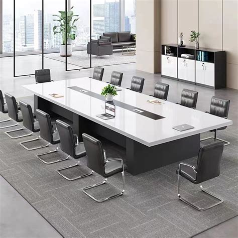 High End White Office Furniture Conference Table Boardroom Meeting ...