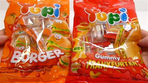 Yupi Burger & Gummy Frankfurter - German Candy | Gummy burgers, Gummies ...