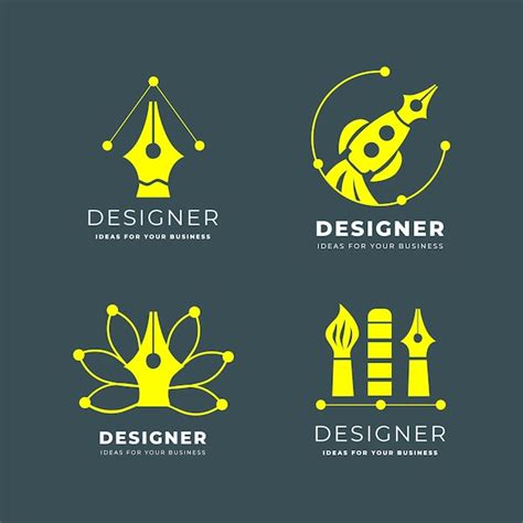 Free Vector | Flat graphic designer logo pack